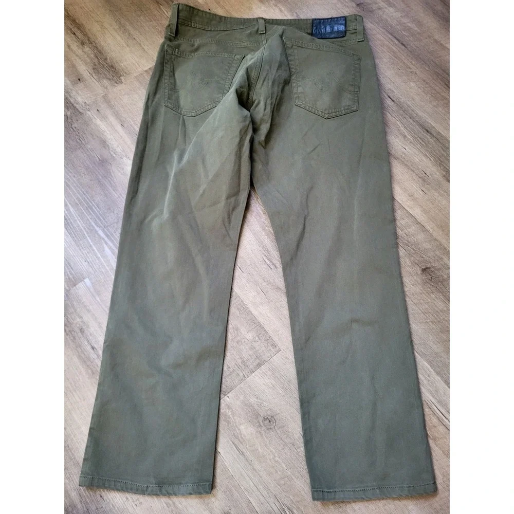 34 X 27! AG Adriano Goldschmied Everett Slim Straight Jeans Men's Green Stretch